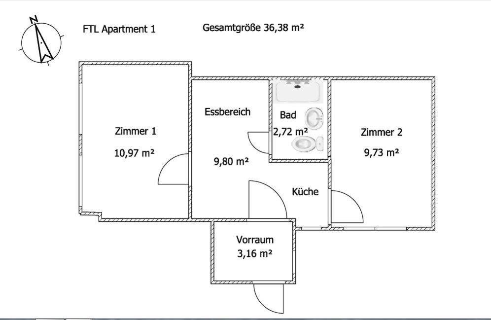 Monteur - Budget Apartments 프라이탈 객실 사진